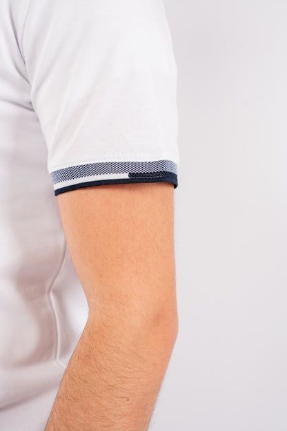 WHITE BUTTON COLLAR POLO