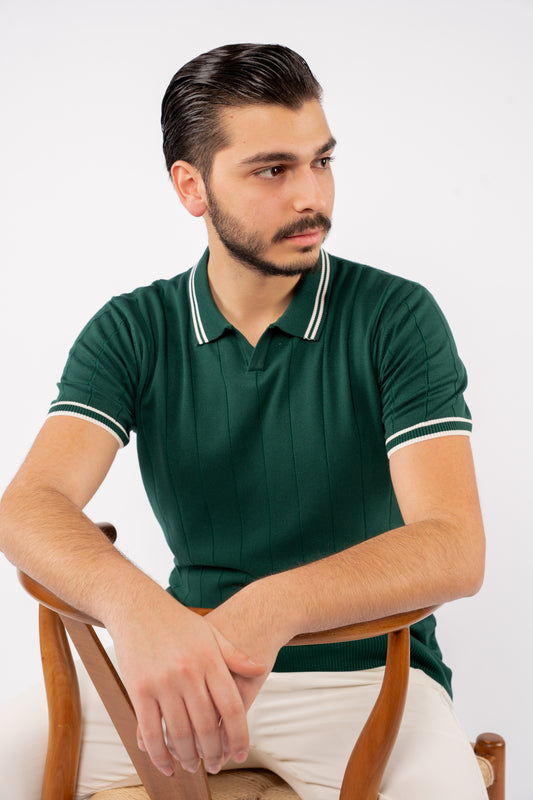 VNECK GREEN POLO