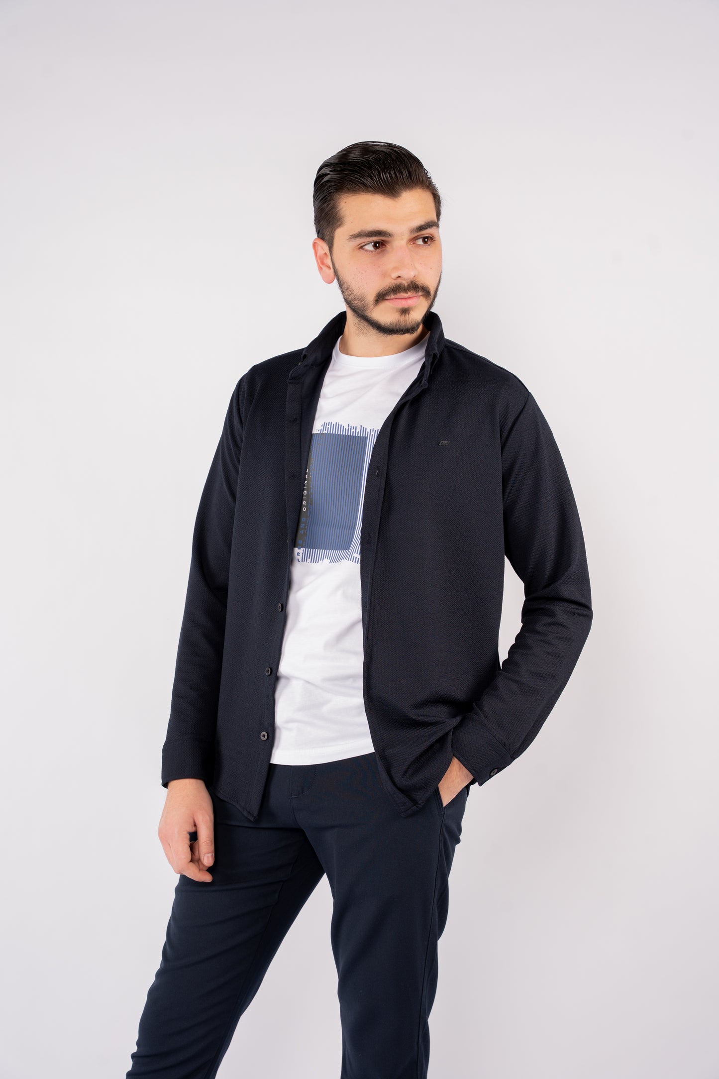NAVY PIQUET SHIRT