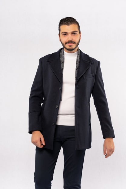 NAVY ELEGANCE WOOL COAT