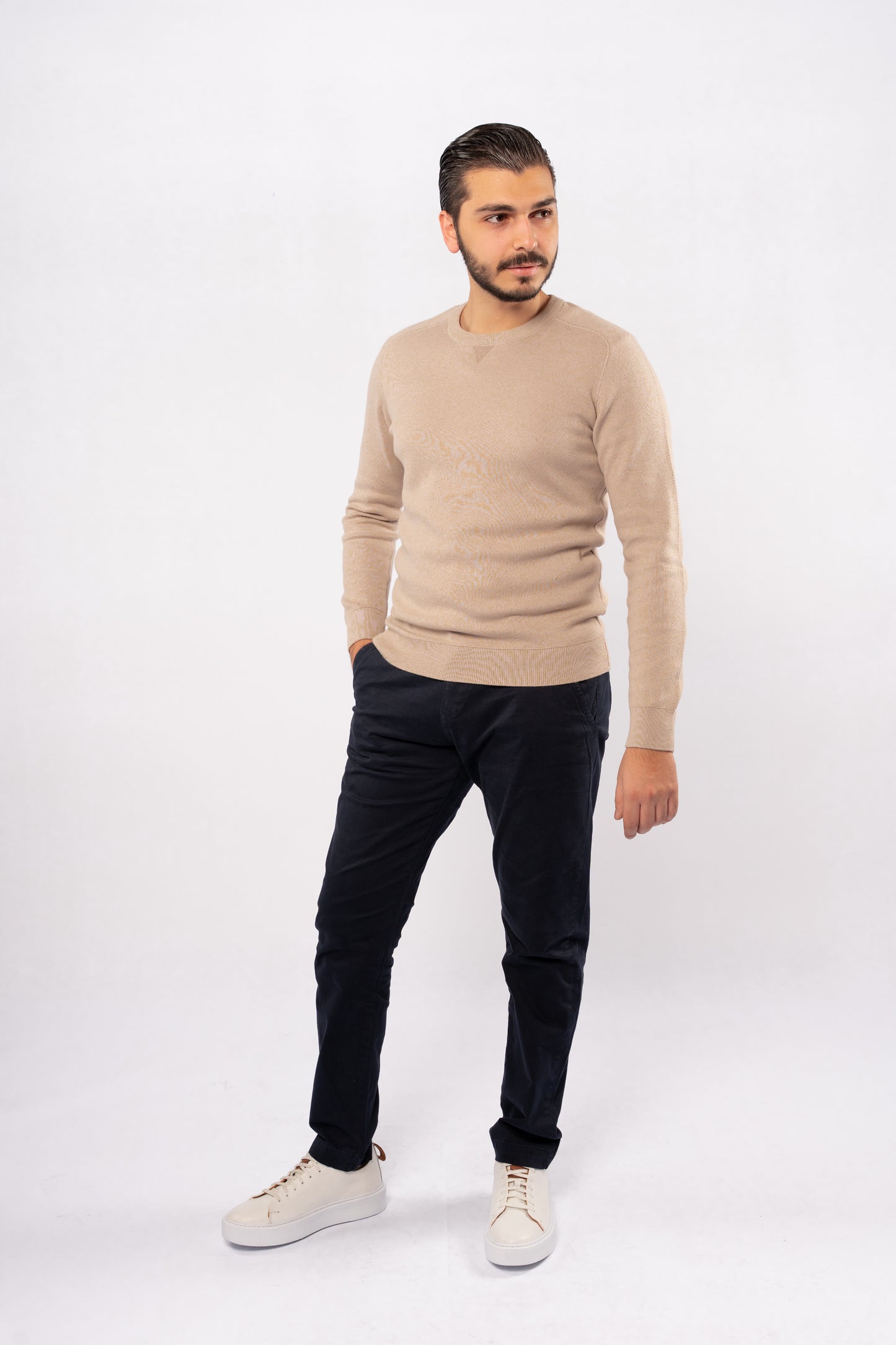 BEIGE CASUAL SWEATER