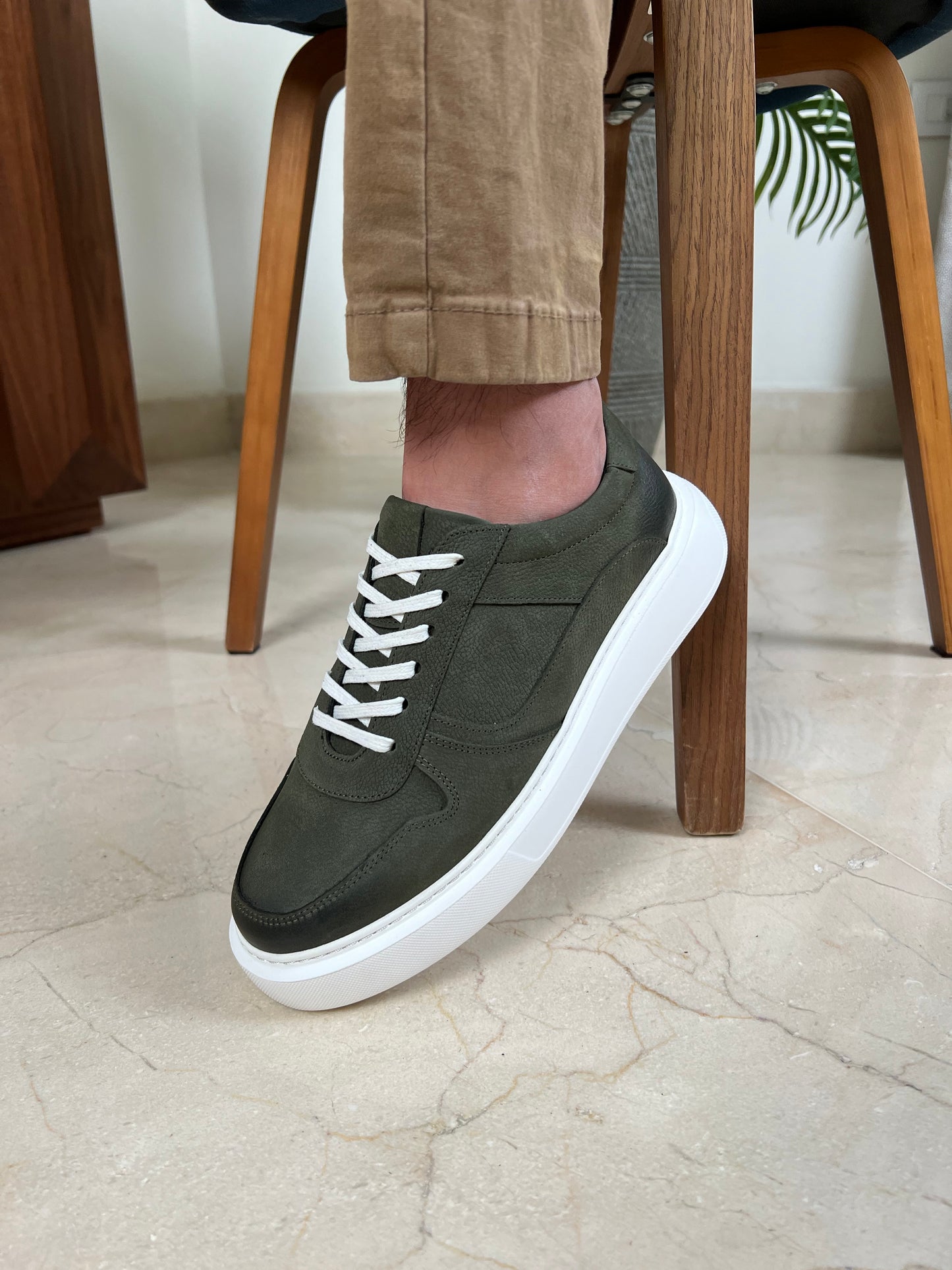 OLIVE HIGH SOLE SNEAKER