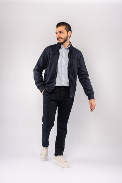 NAVY SUEDE TIMELESS JACKET