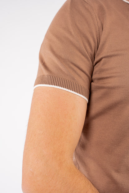 MOCHA WHITE LINE POLO