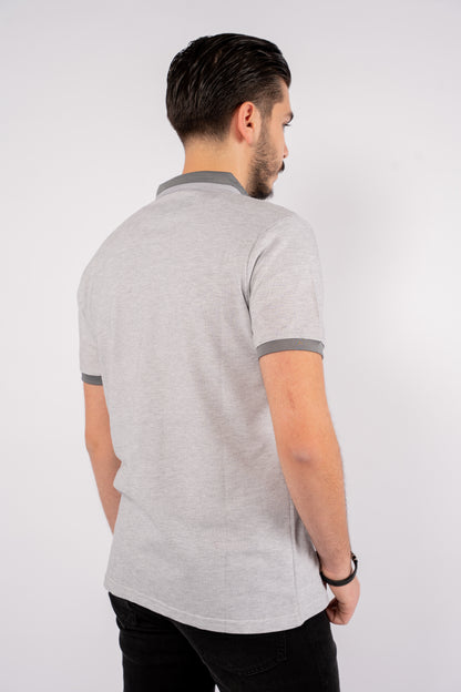 GREY PIQUET POLO