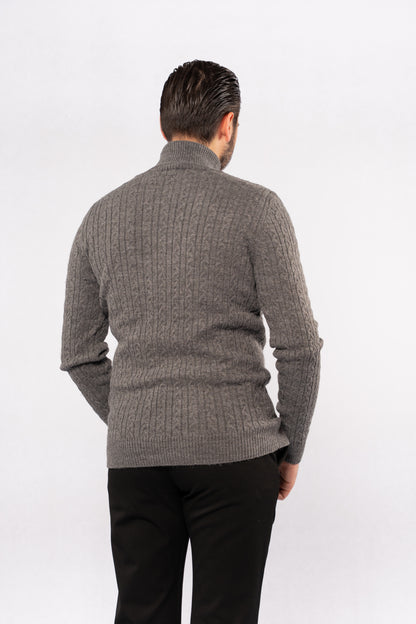 GREY PATTERNED TURTLENECK