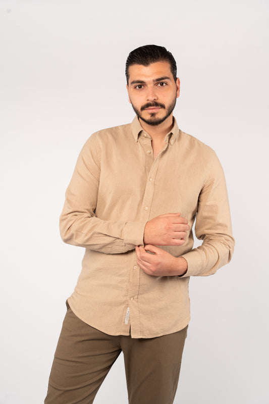 BEIGE LINEN SHIRT
