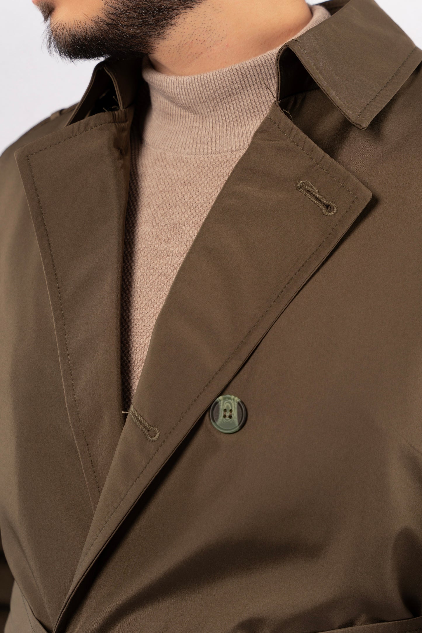 OLIVE ELEGANCE TRENCH COAT