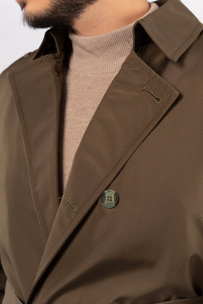 OLIVE ELEGANCE TRENCH COAT