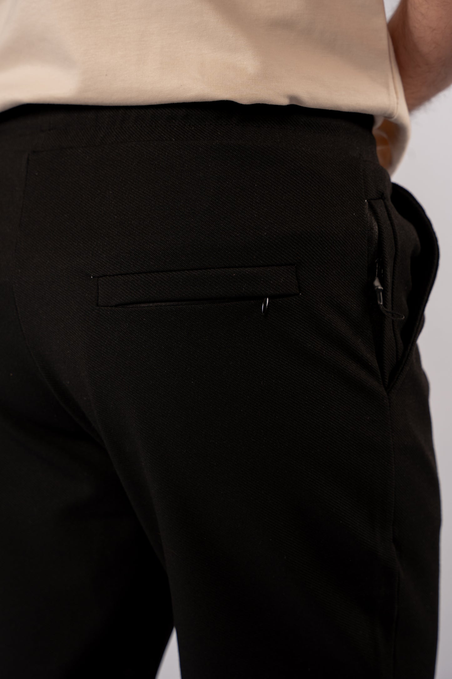 BLACK PIQUET COTTON SHORT