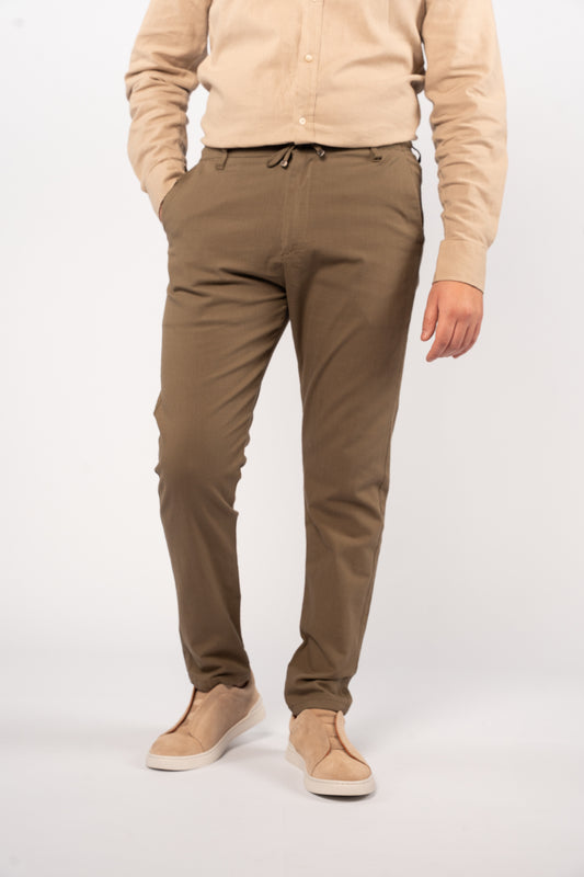 OLIVE LINEN TROUSERS