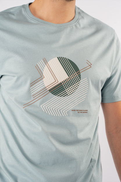 BLUE ABSTRACT PATTERN TSHIRT