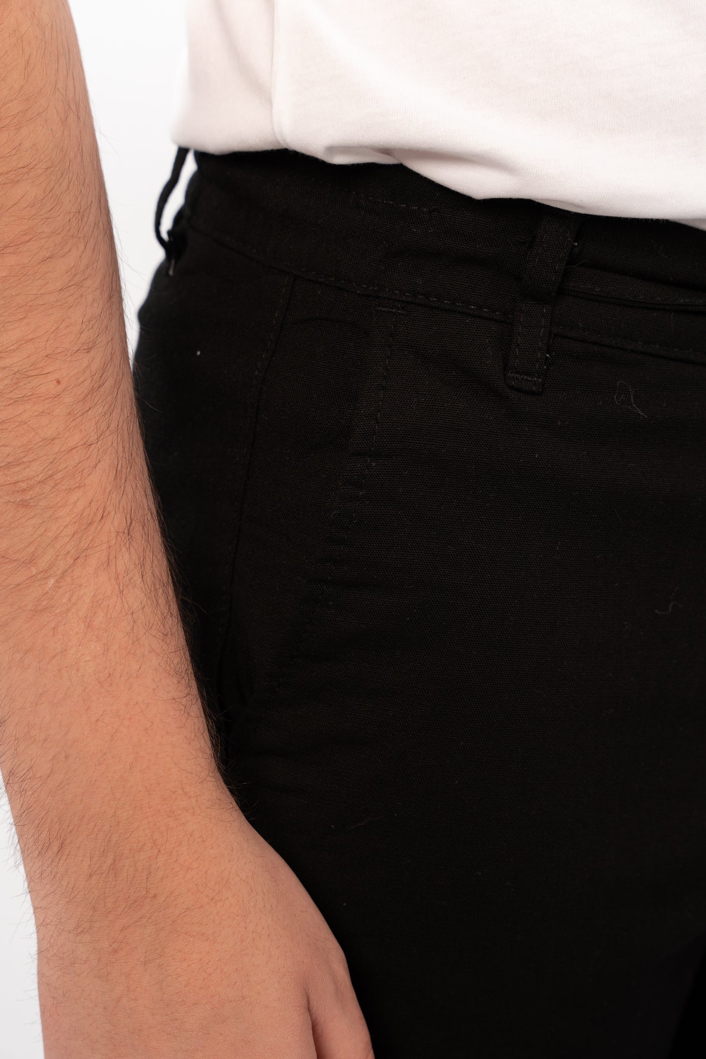 BLACK LINEN SHORT