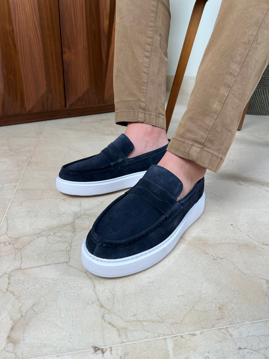 NAVY LOAFER HIGH SOLE