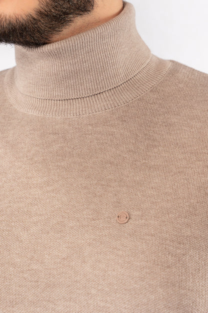 BEIGE TURTLENECK SWEATER
