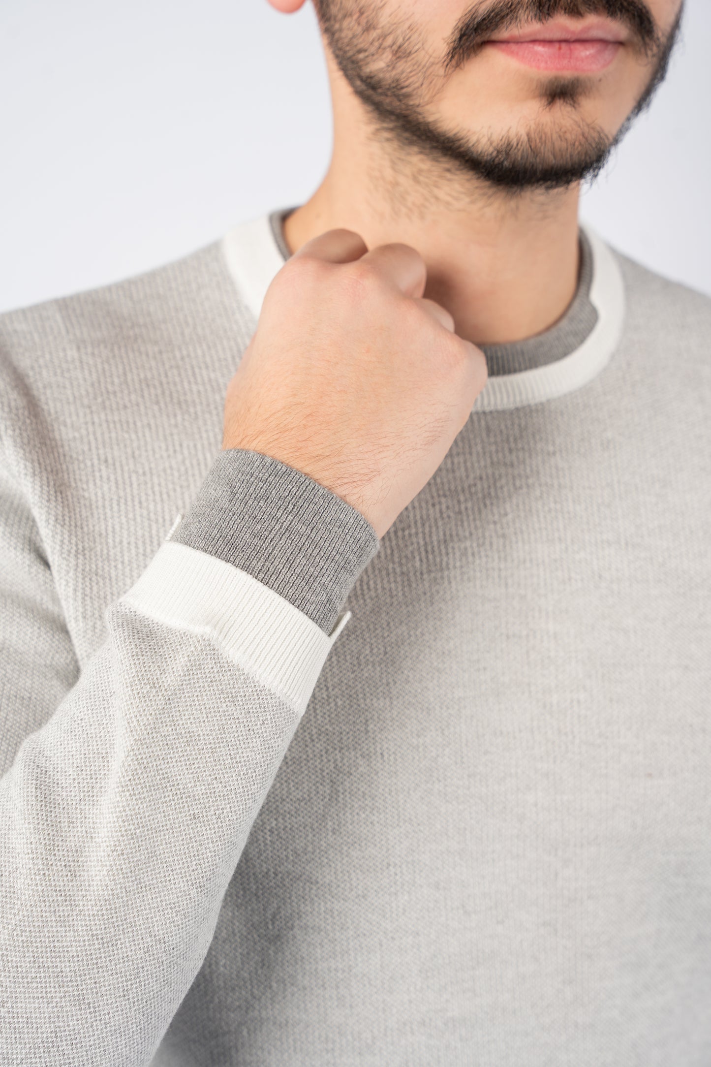 LIGHT GREY ROUNDNECK 2 LAYER