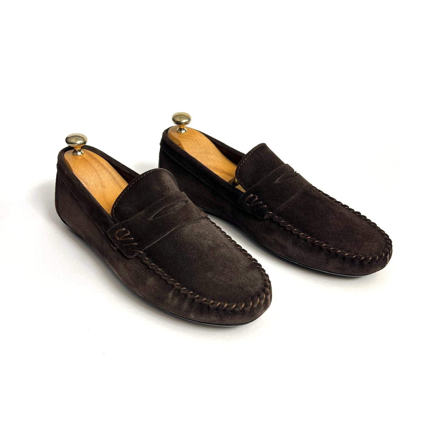 Brown Suede Penny Moccasin