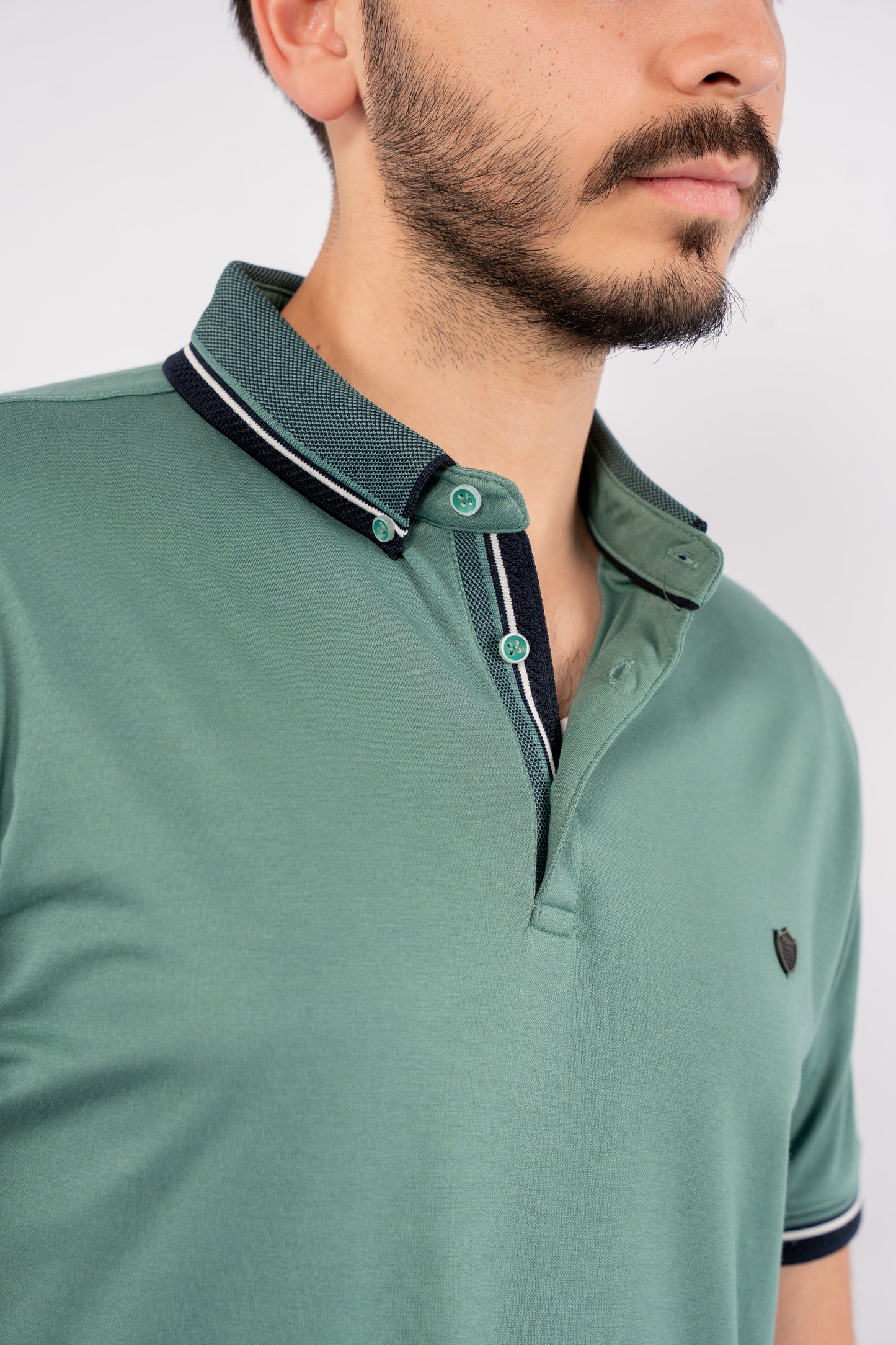 MINT MIXED COLLAR POLO