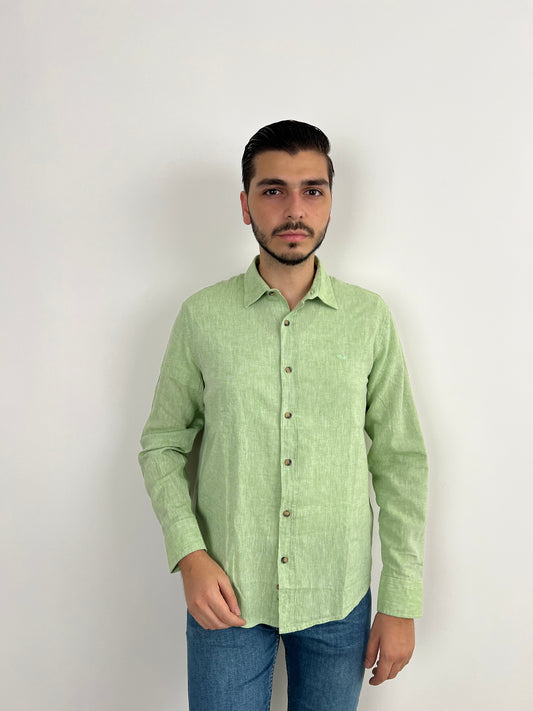 GREEN LINEN SHIRT