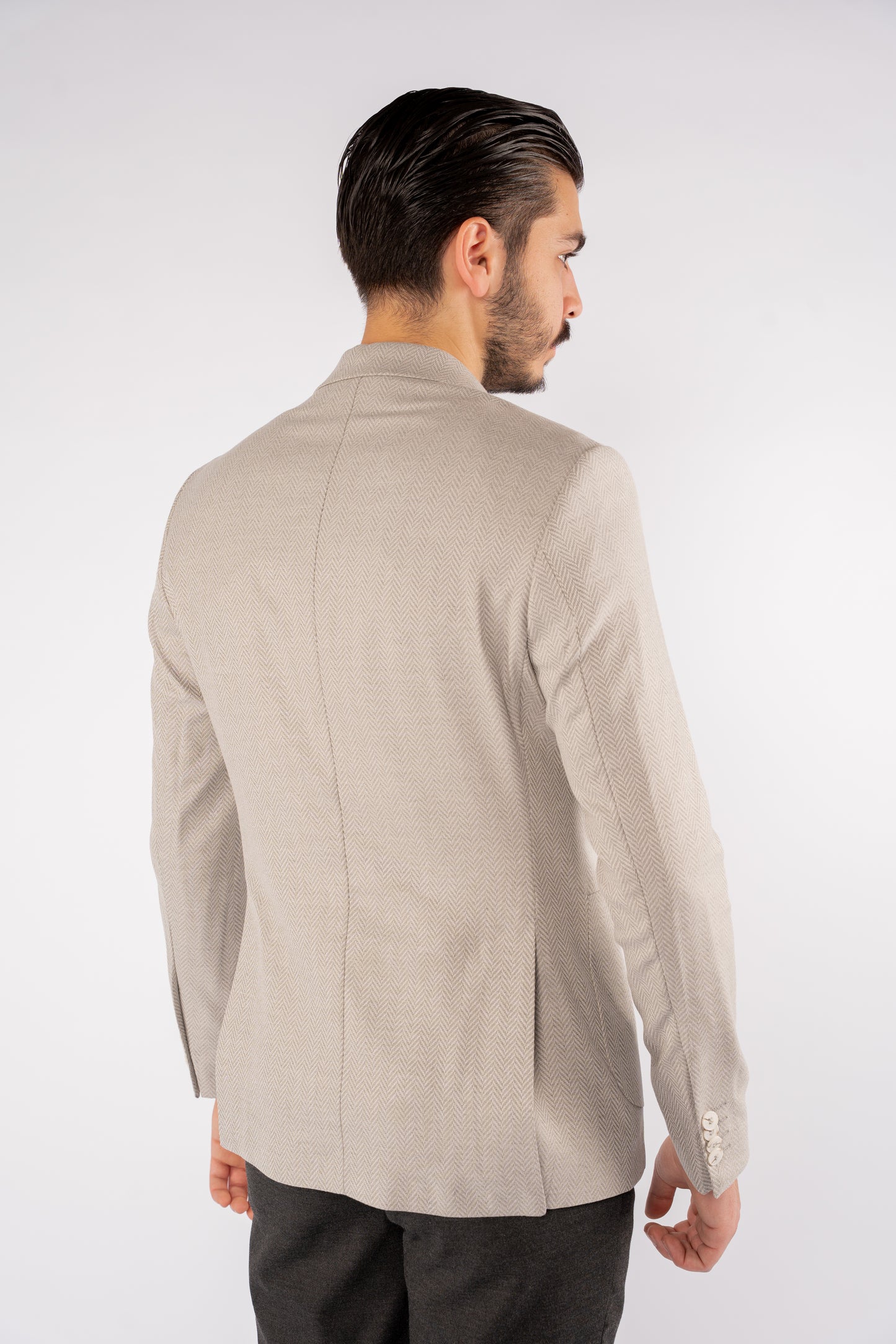 GREY ZIGZAG TEXTURE BLAZER