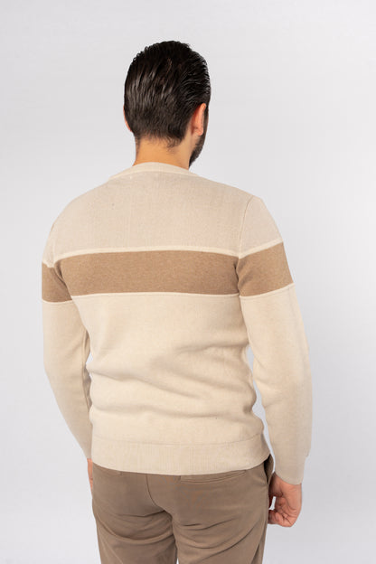 BEIGE CASUAL KNITTED SWEATER
