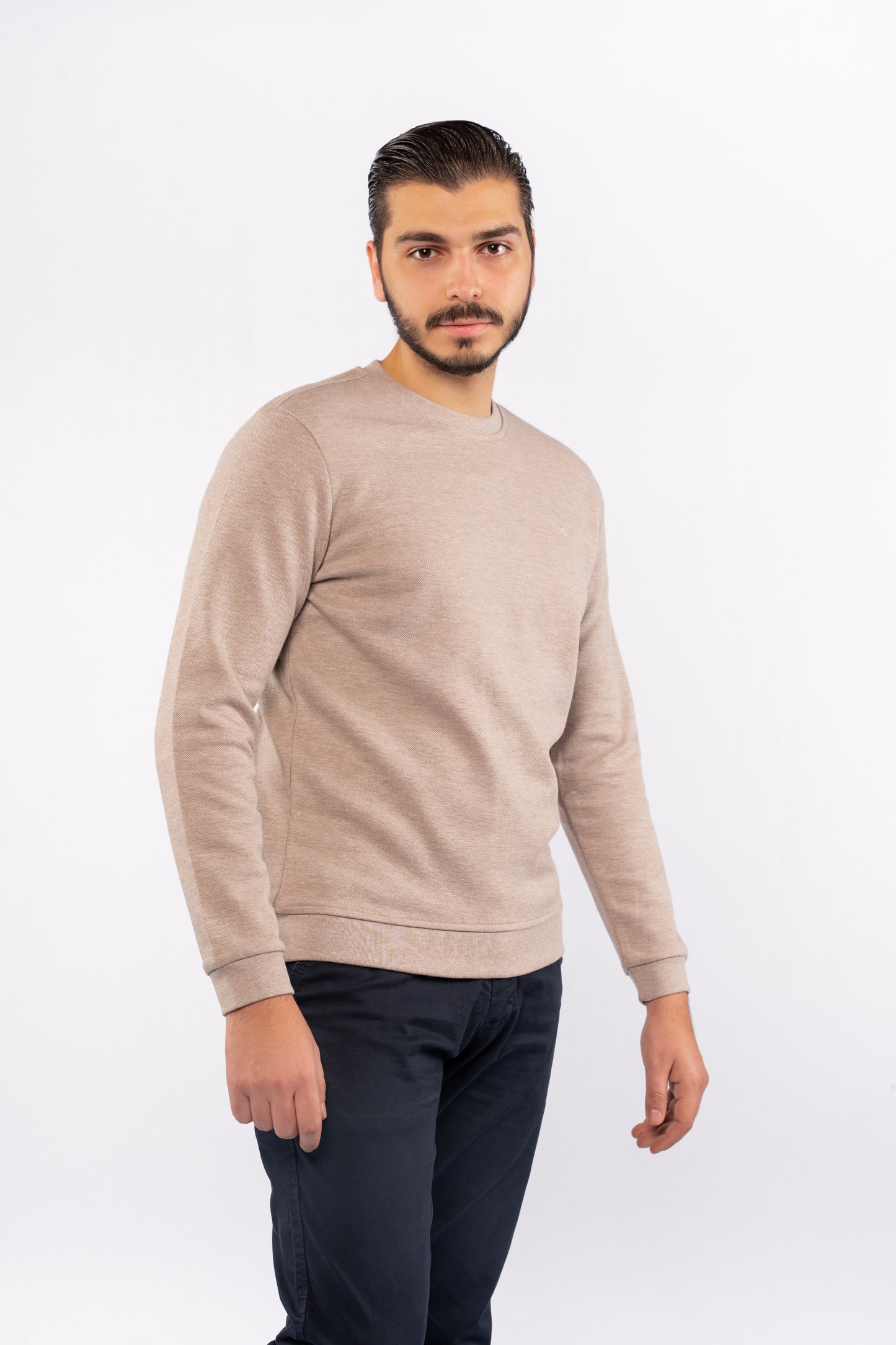 BEIGE ELEGANCE PIQUET SWEATER