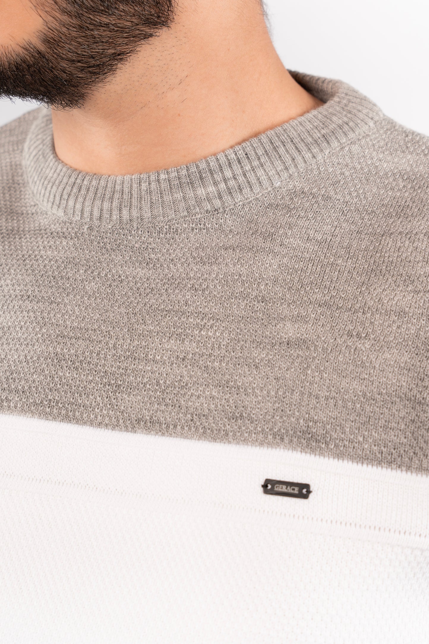 GREY URBAN TRICOLOR SWEATER