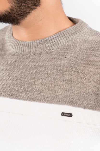 GREY URBAN TRICOLOR SWEATER