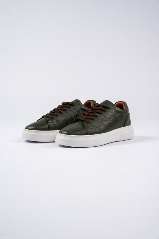 OLIVE LEATHER SNEAKER