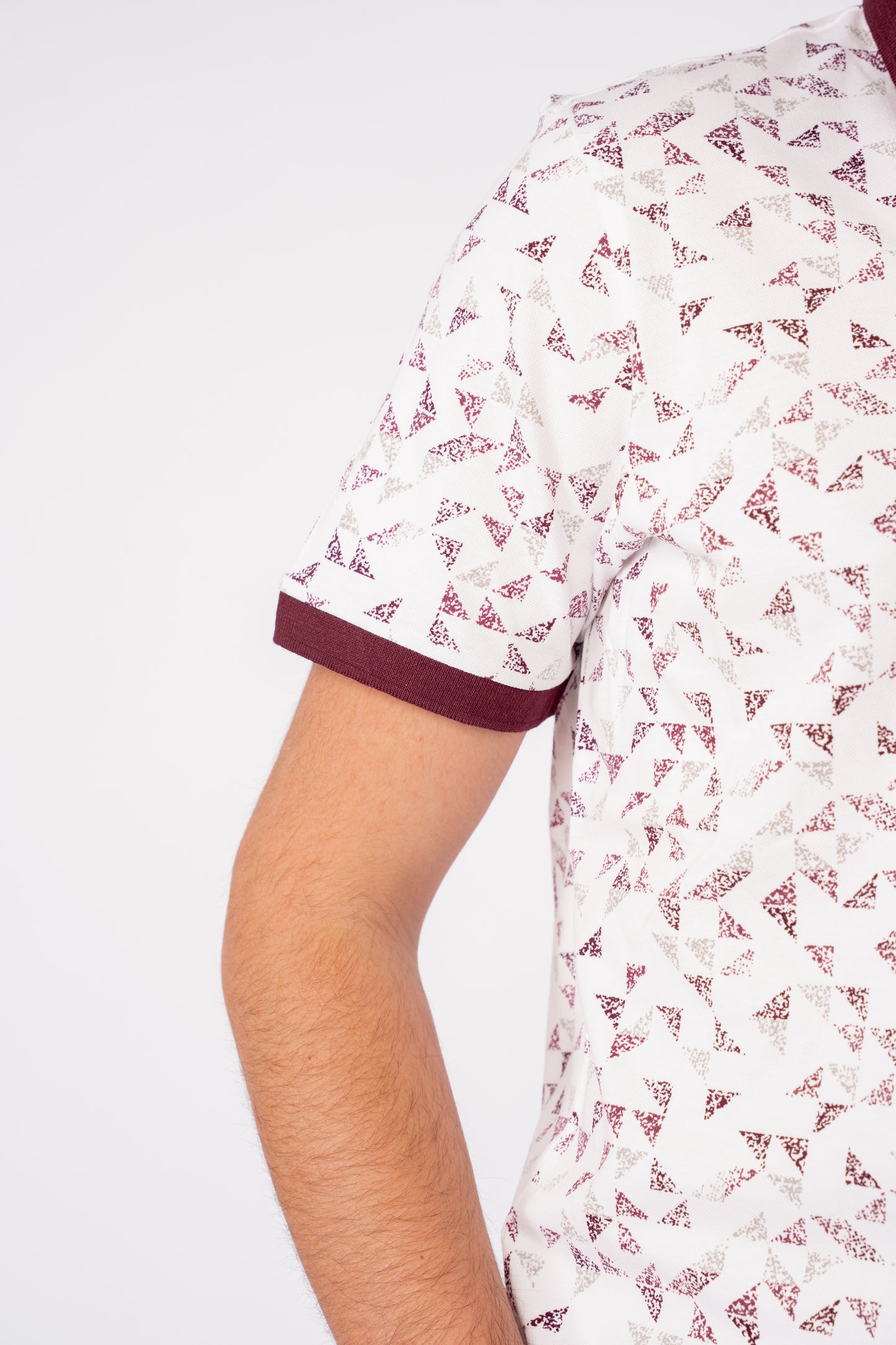 BURGUNDY GEOMETRICAL POLO