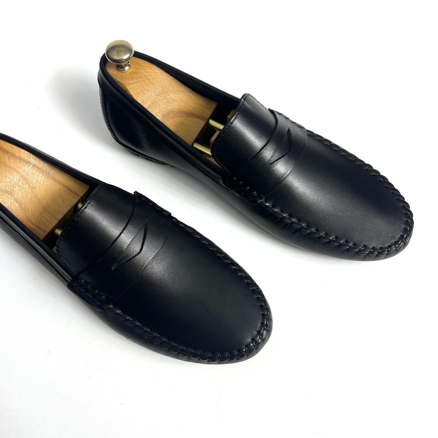 Black leather Penny Moccasin