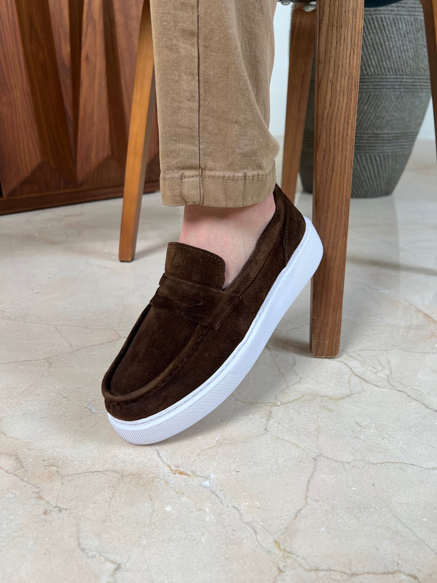 BROWN LOAFER HIGH SOLE