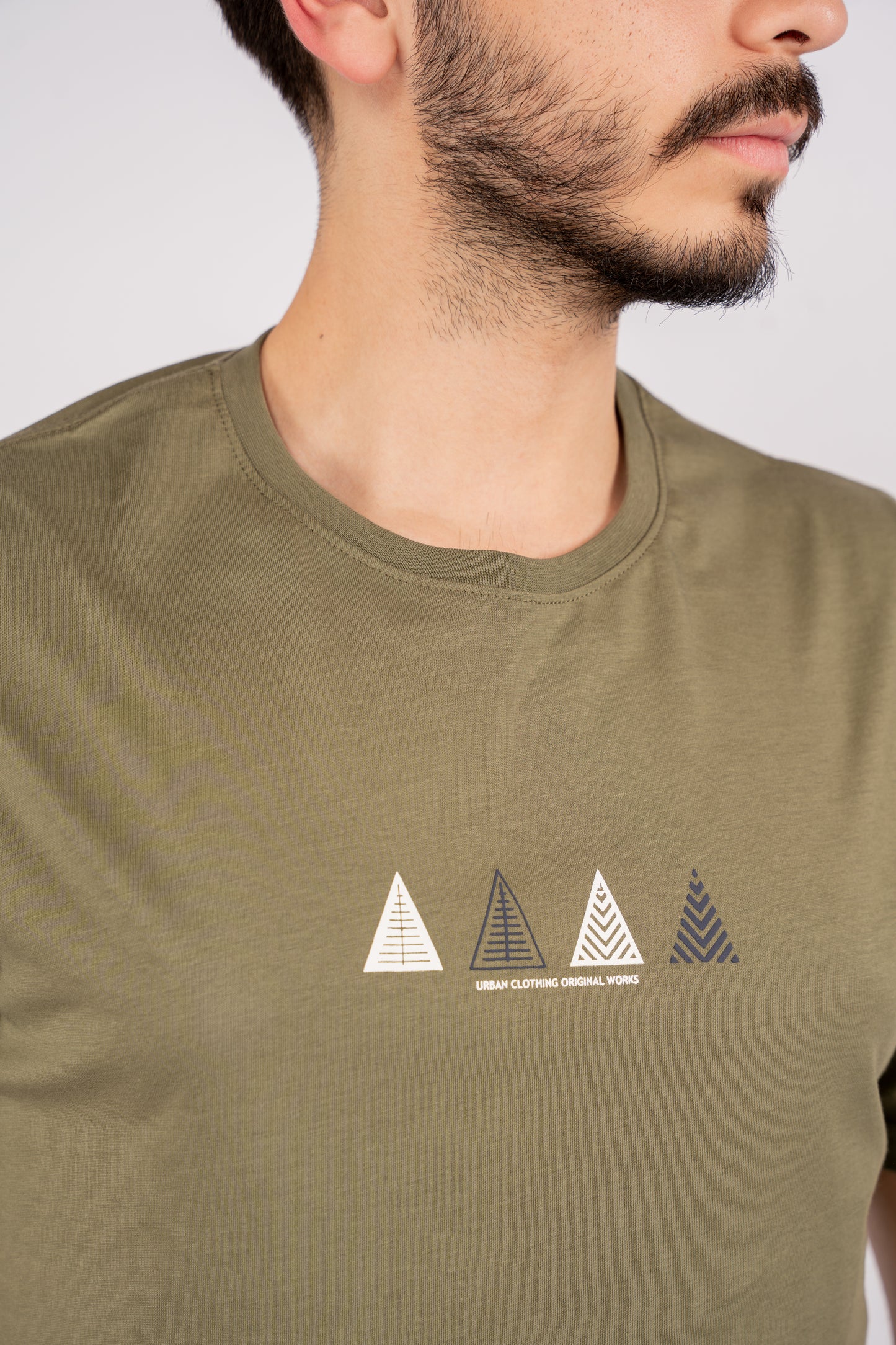 OLIVE TRIANGLES TSHIRT