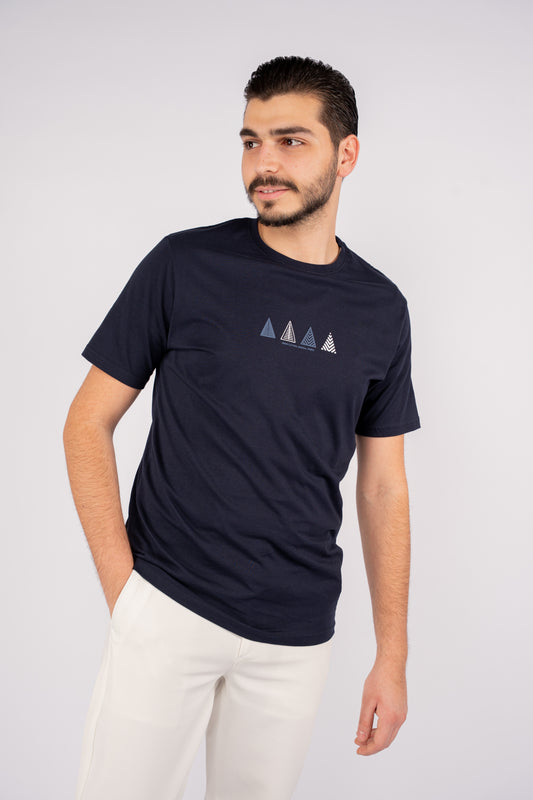 NAVY TRIANGLES TSHIRT
