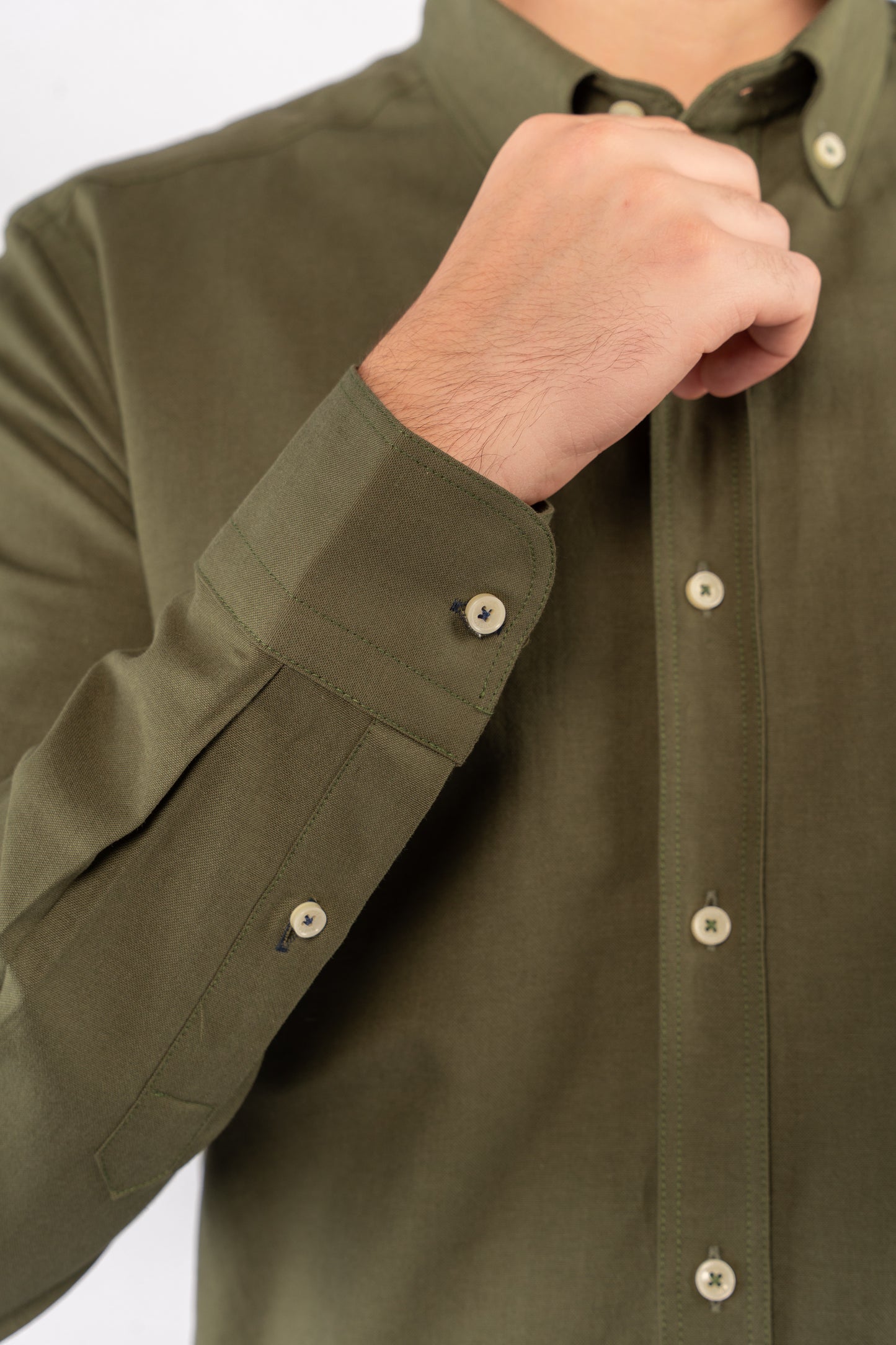 OLIVE TIMELESS OXFORD SHIRT