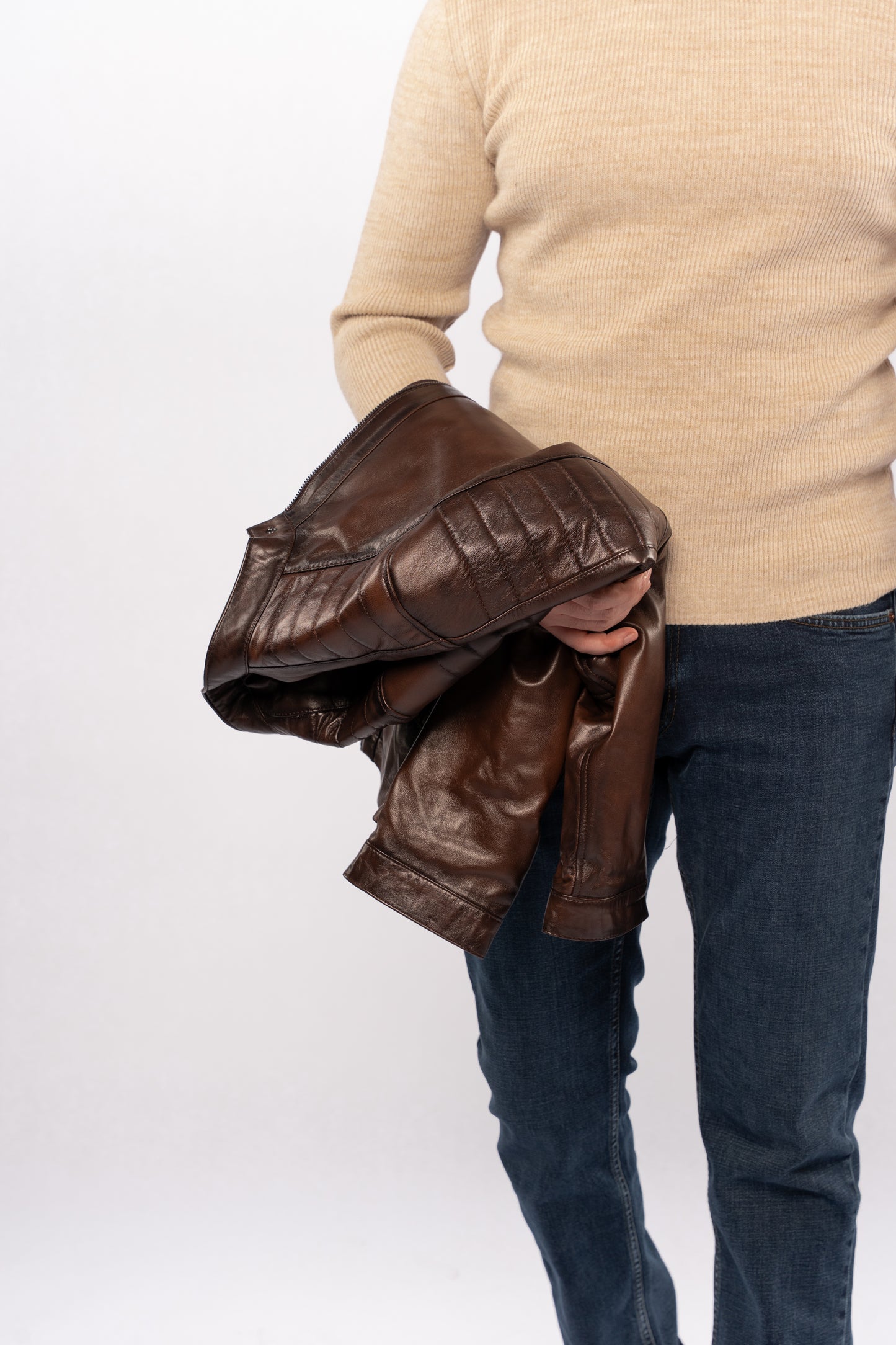 BROWN GENUINE LEATHER JACKET