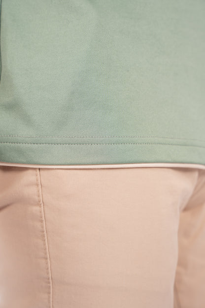 MINT DOUBLE NECKLINE MERCERIZED TSHIRT