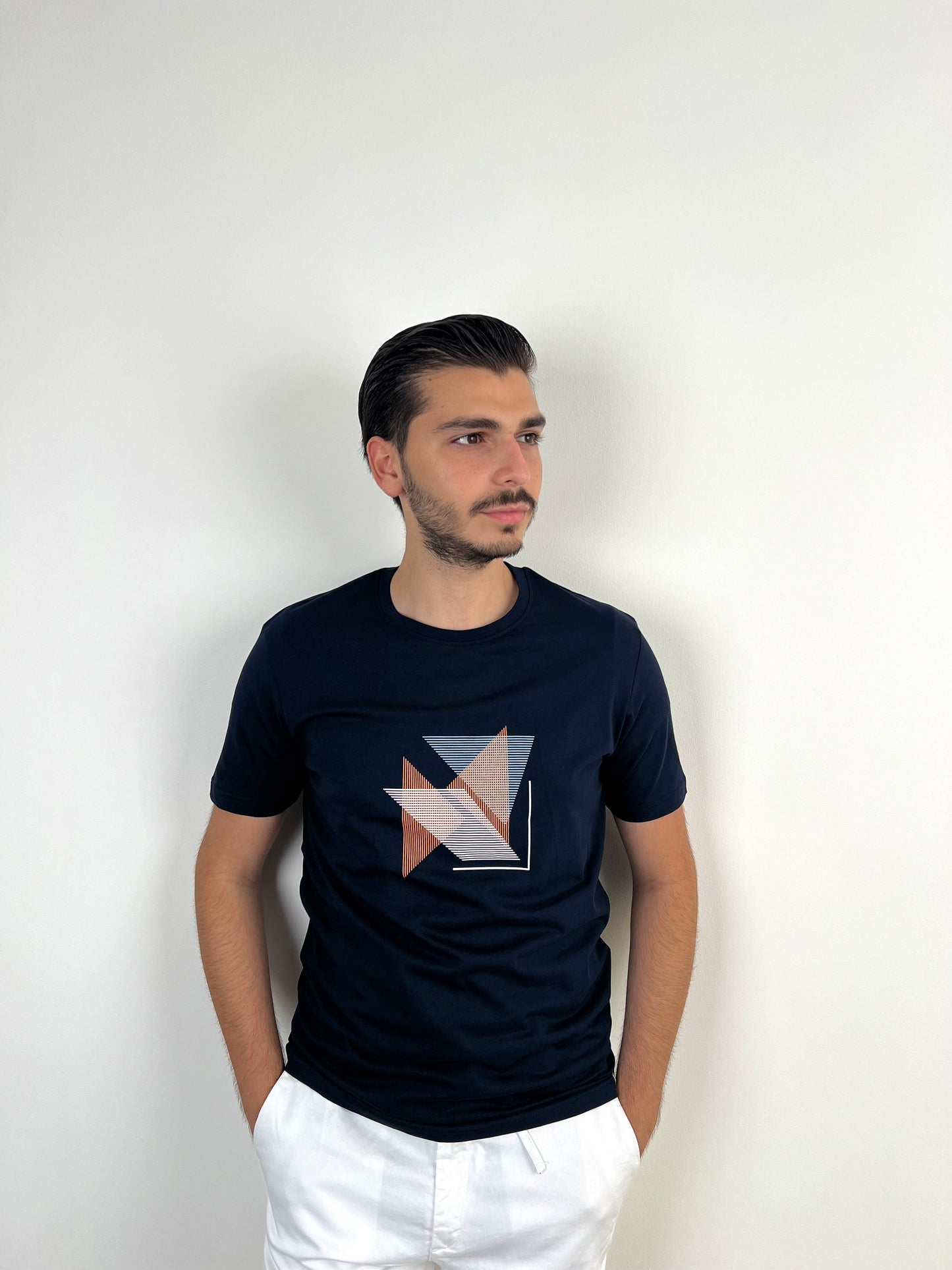 TRIANGLES NAVY TSHIRT