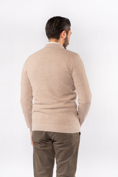 BEIGE HIGHNECK ZIPPER
