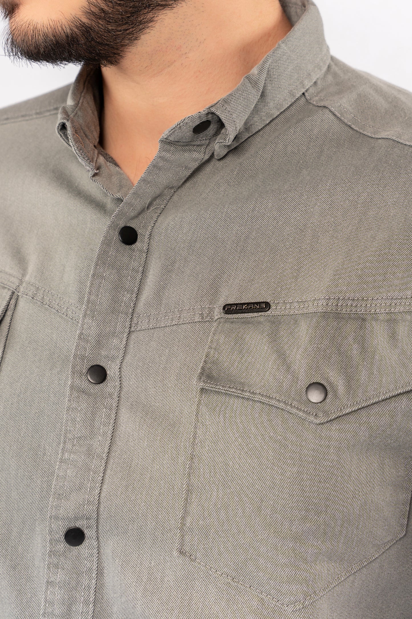 GREY RELAXED TWO POCKET SHIRT
