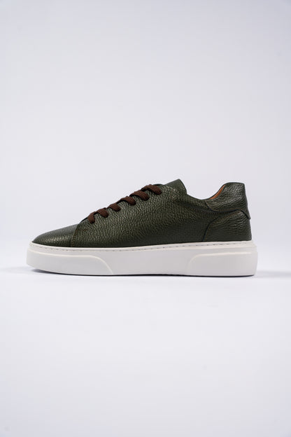 OLIVE LEATHER SNEAKER