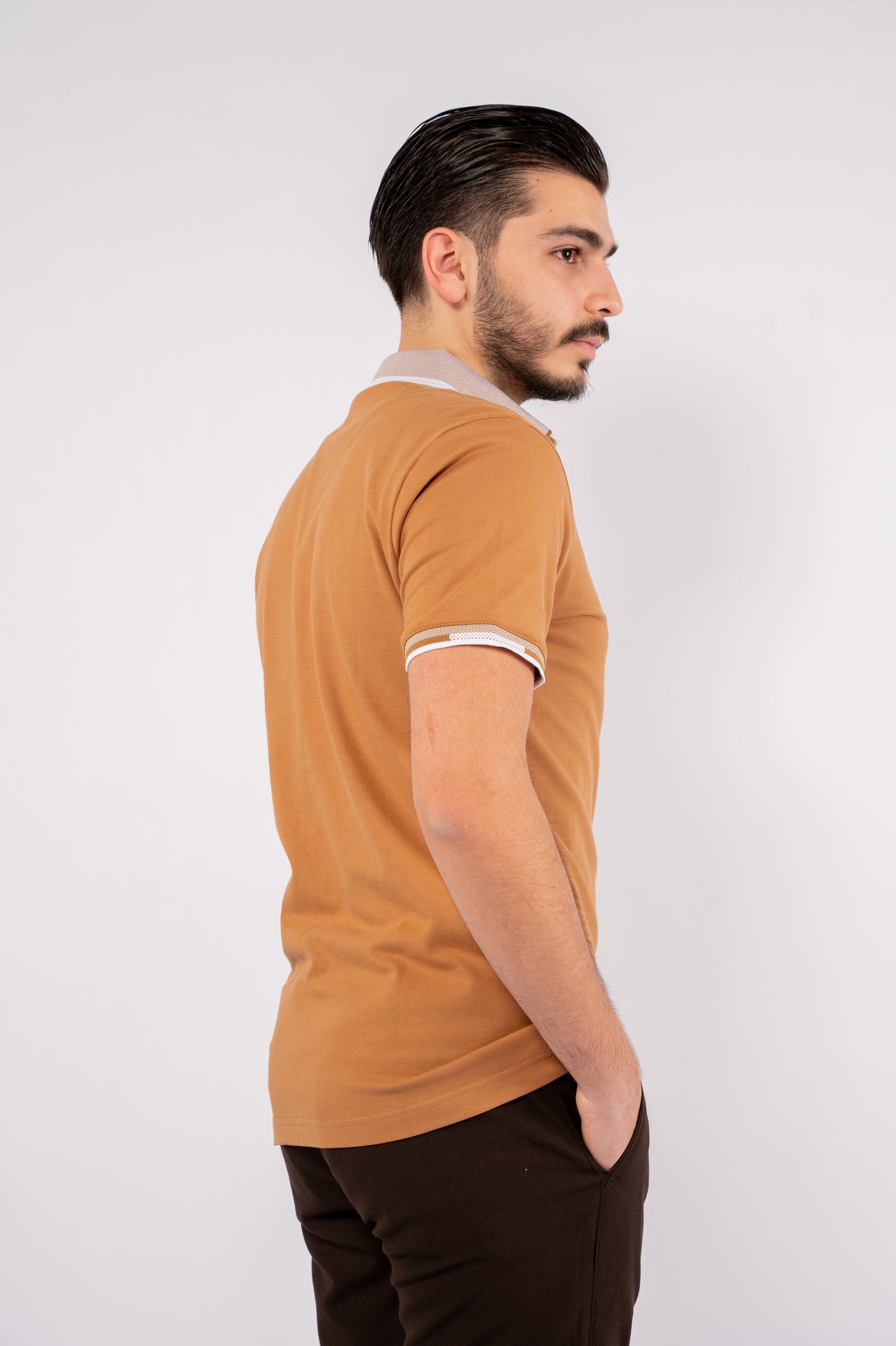 MUSTARD BUTTON COLLAR POLO