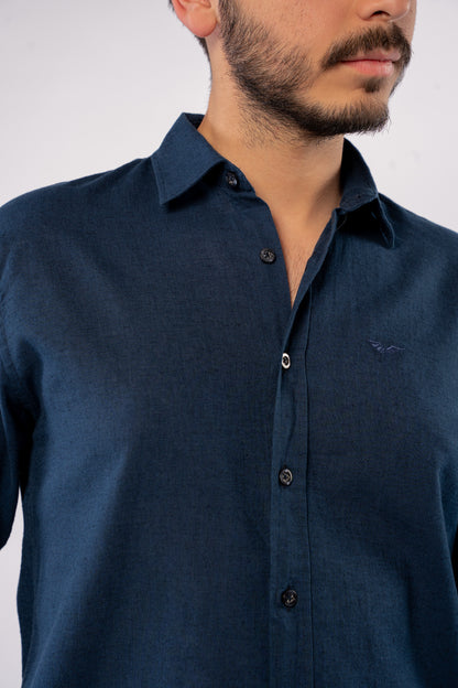 NAVY LINEN SHIRT