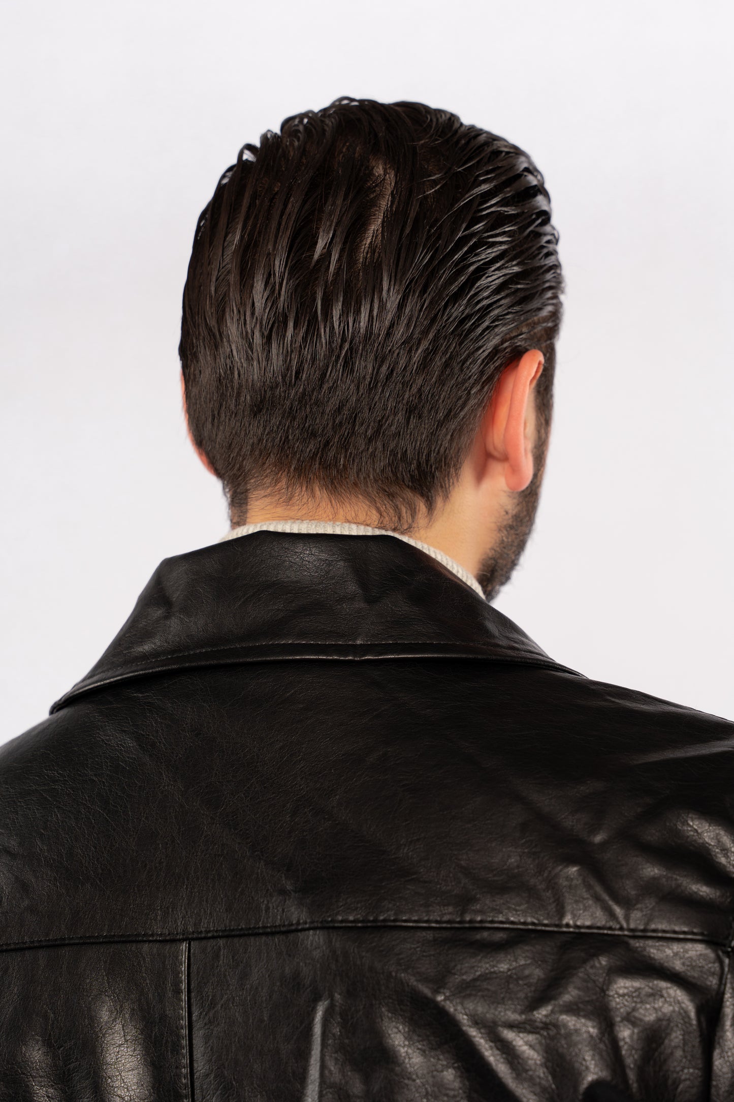 BLACK TRUCKER LEATHER JACKET