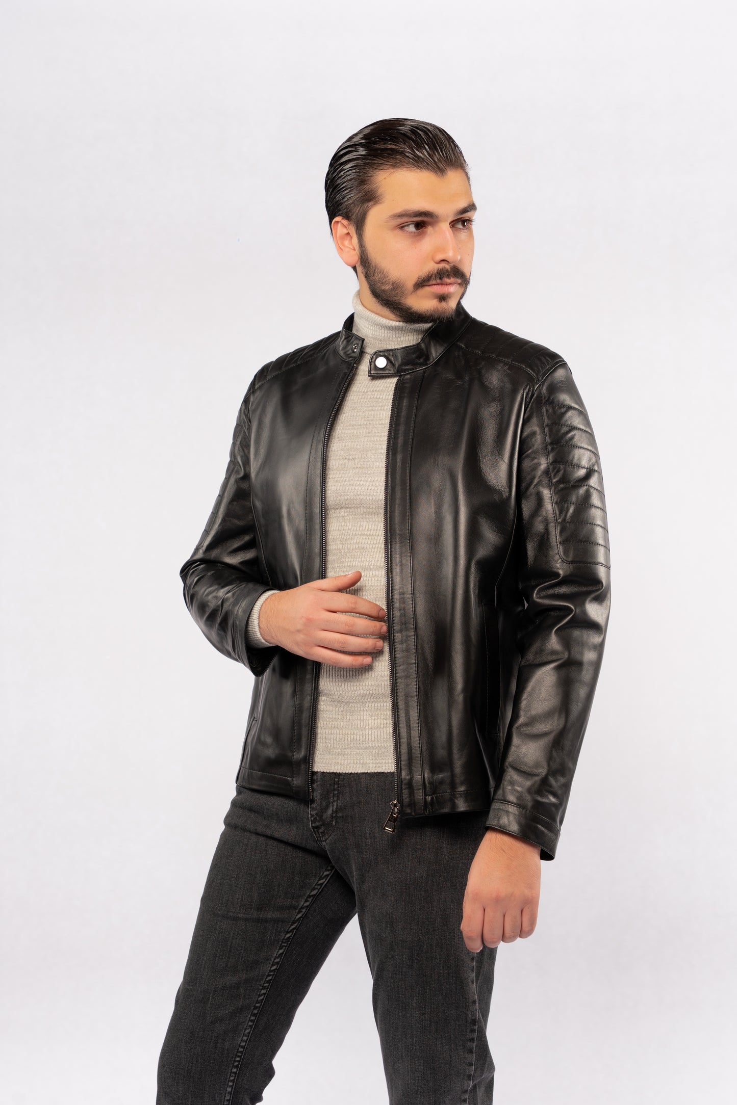 BLACK GENUINE LEATHER JACKET
