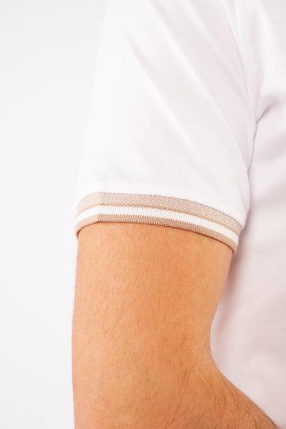WHITE ZIPPER POLO