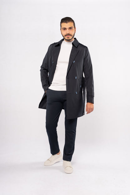NAVY ELEGANCE TRENCH COAT