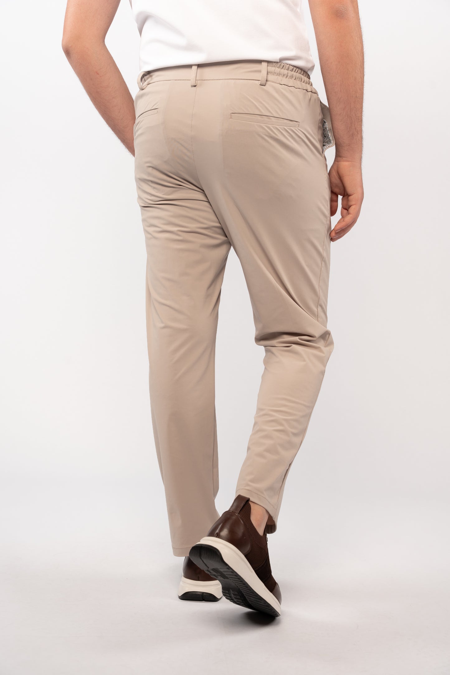 BEIGE SEMI CASUAL SPANDEX PANT