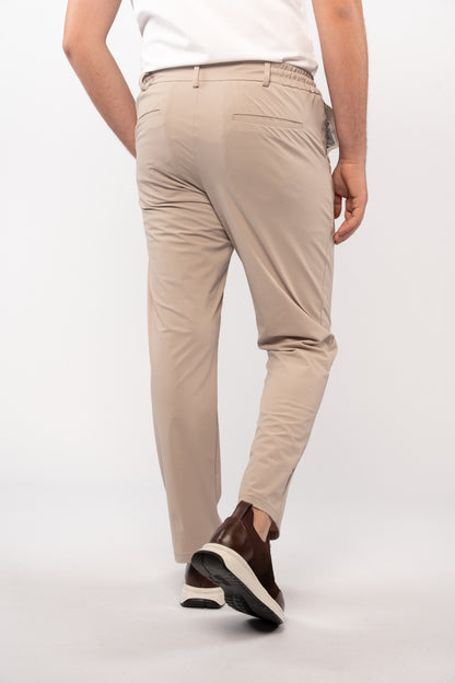 BEIGE SEMI CASUAL SPANDEX PANT