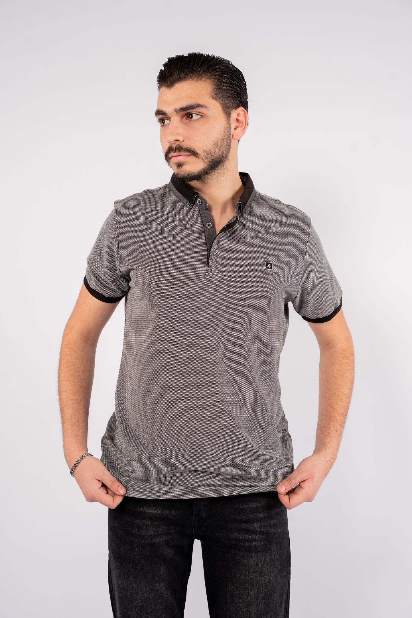 BLACK PIQUET POLO